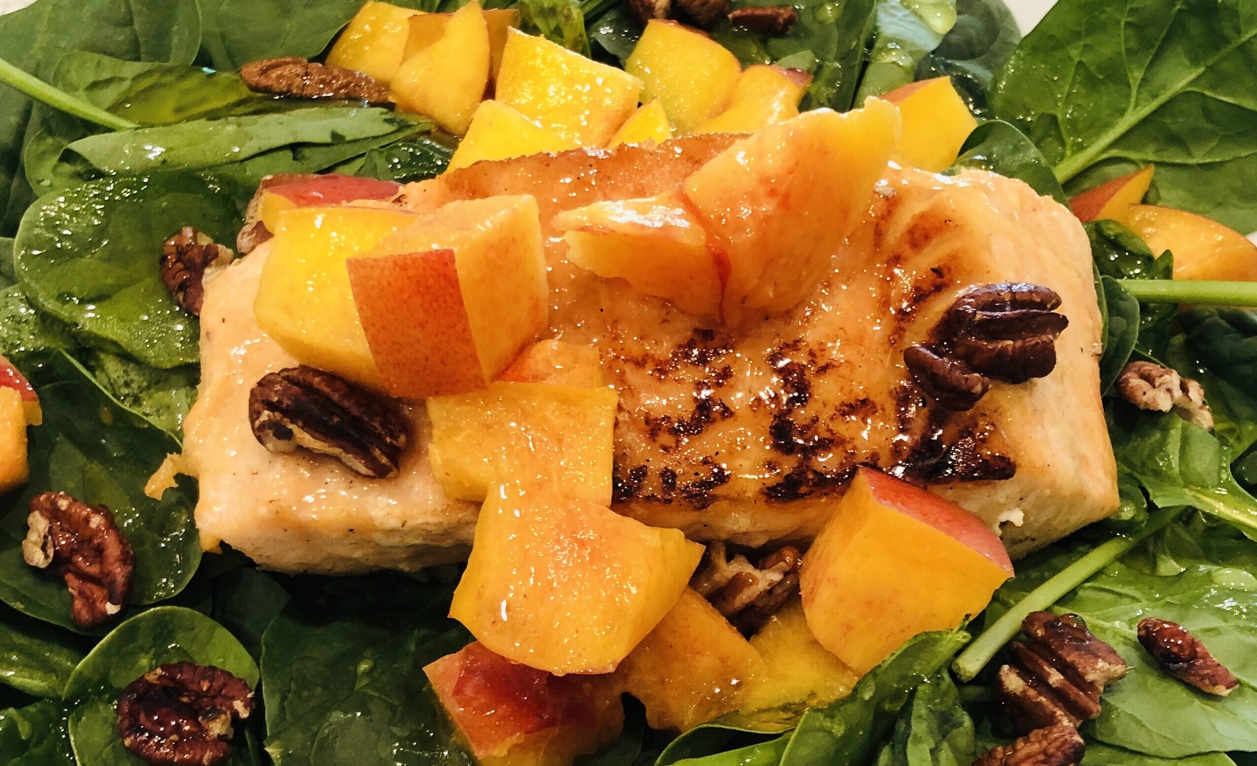 Roasted Garlic and Wine Drizzle Salmon Salad - Kerith House