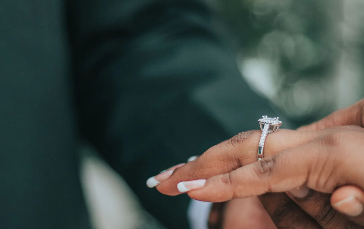 Bride and groom hands