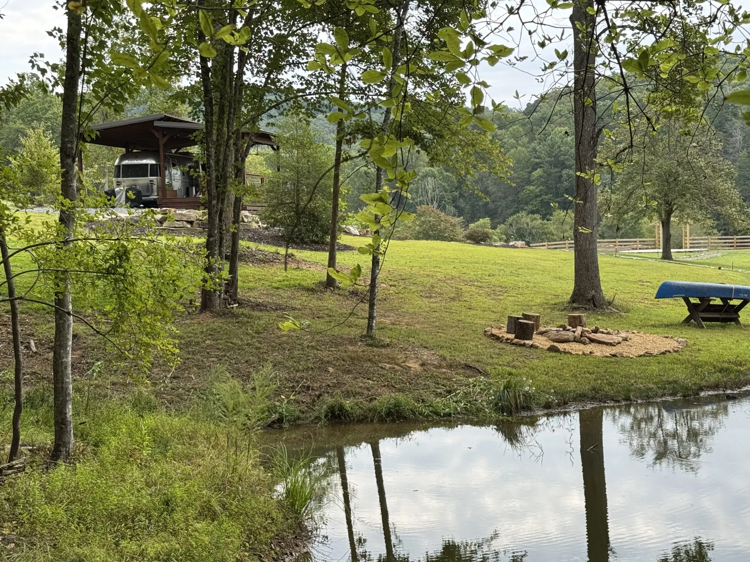 Distance view of fire pit